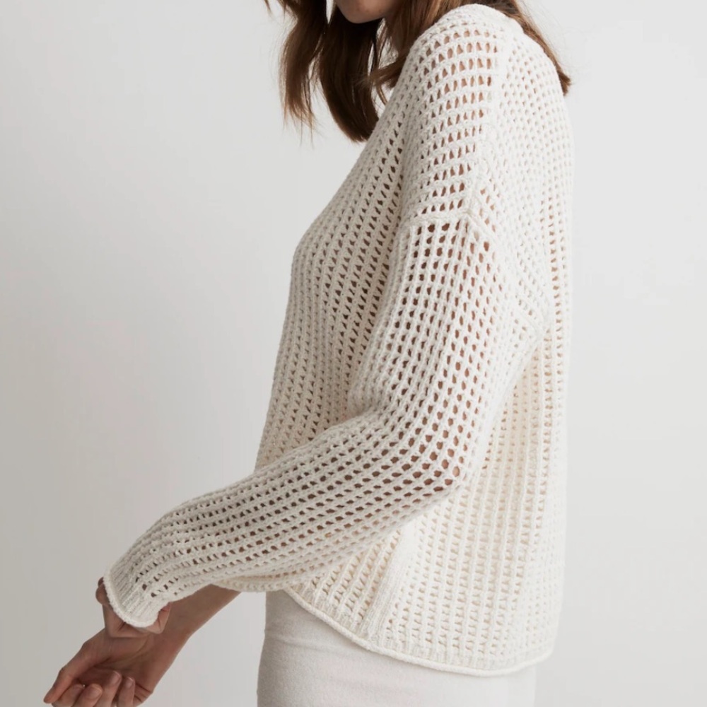 Madewell Open-Stitch V-Neck Pullover Sweater Size XS